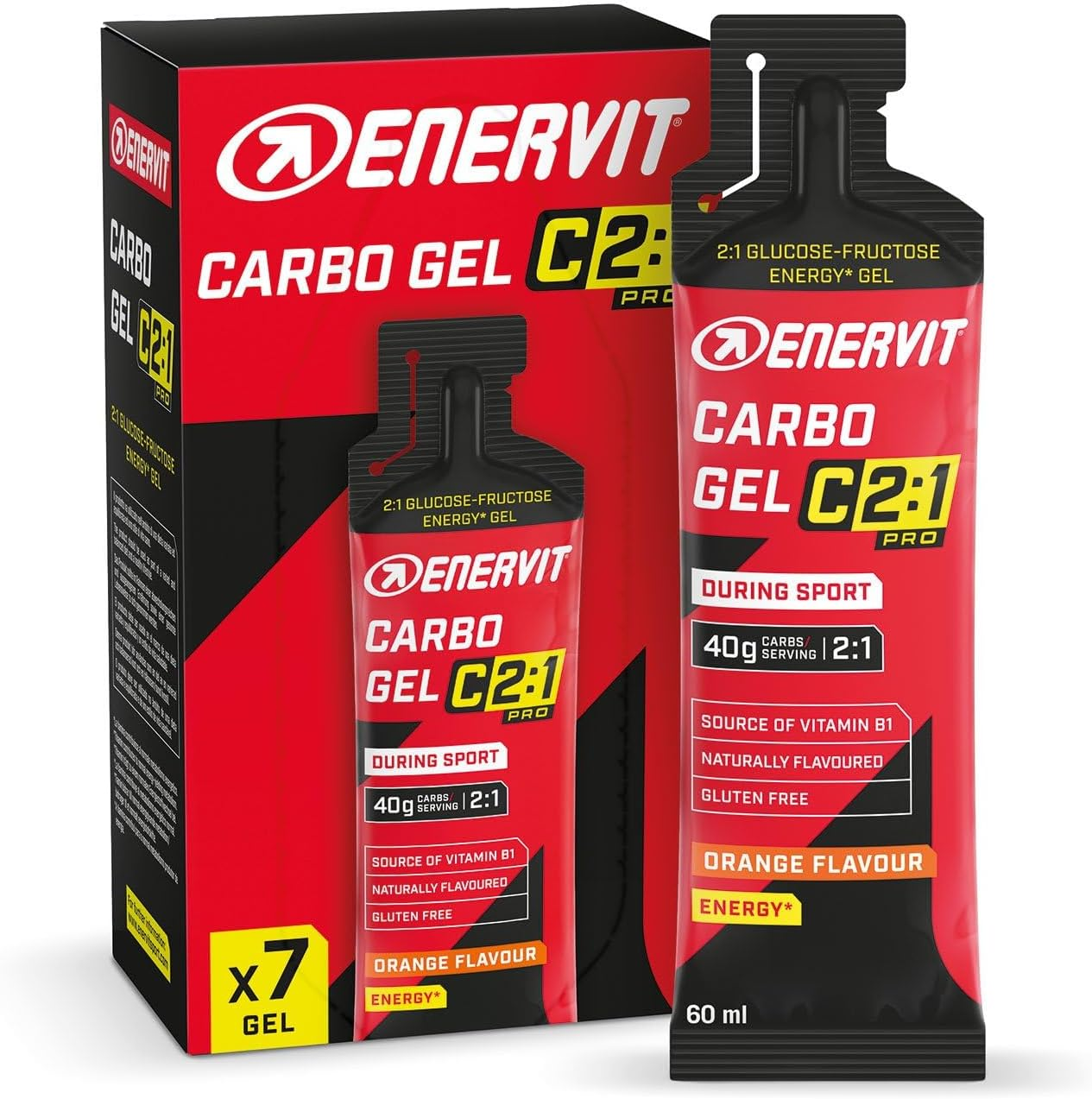 Enervit Carbo Gel C2:1PRO, 40g di carboidrati per le tue corse!